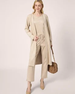 Faux Velours Long Cardigan