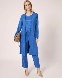 Faux Velours Long Cardigan