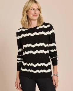 Feinstrick-Pullover Ajour-Muster
