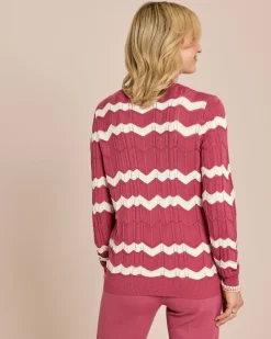 Feinstrick-Pullover Ajour-Muster