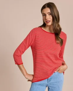 Feinstrick-Pullover gestreift