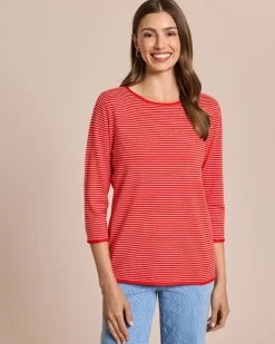 Feinstrick-Pullover gestreift