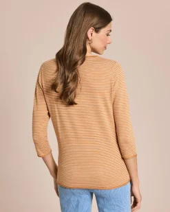 Feinstrick-Pullover gestreift
