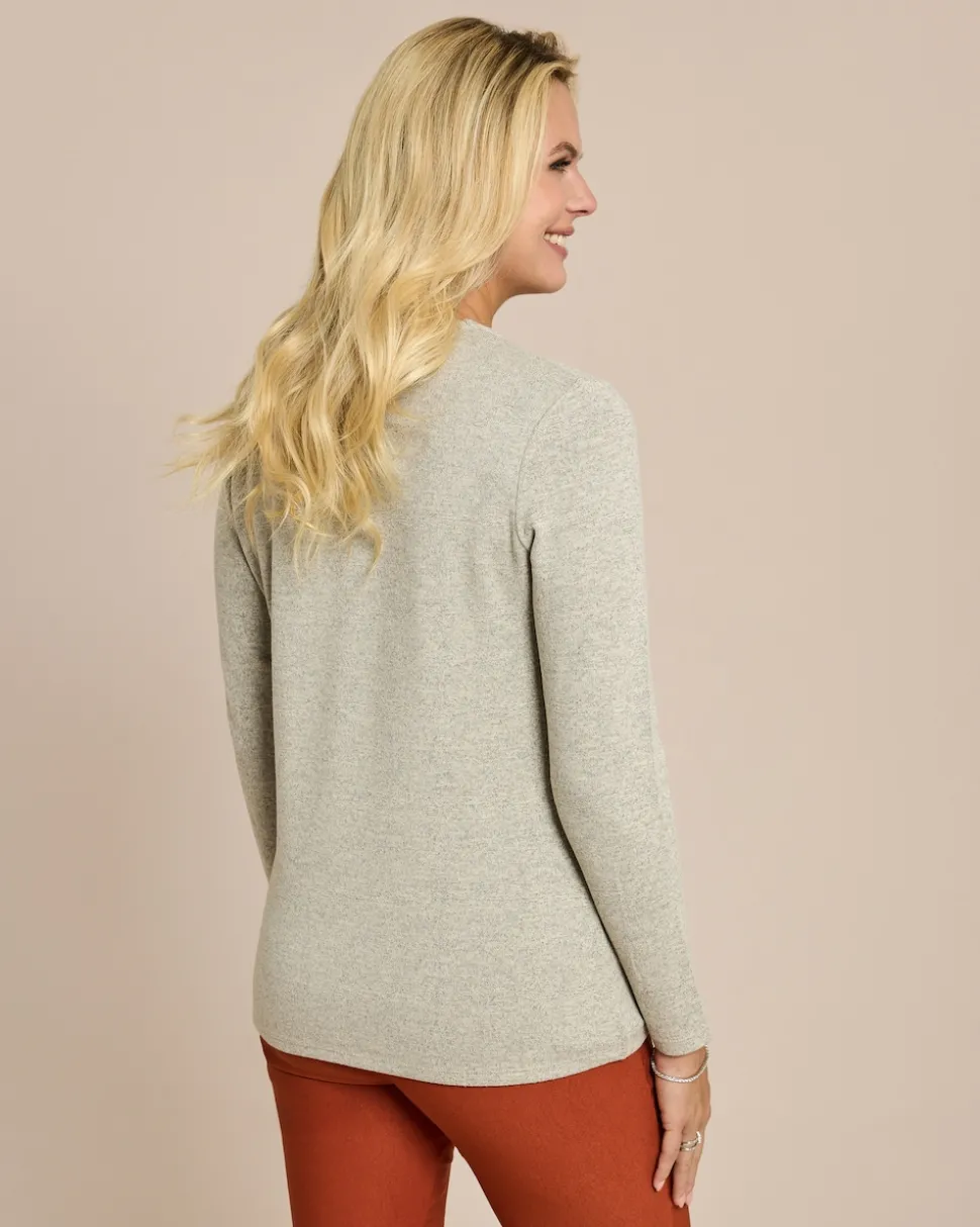 Feinstrick Shirt mit Druck & Strass