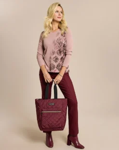 Feinstrick Shirt mit Druck & Strass