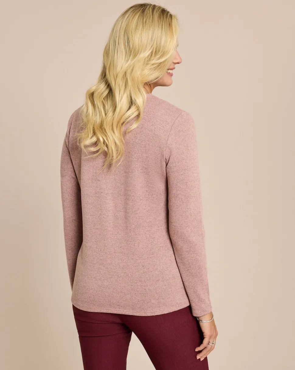 Feinstrick Shirt mit Druck & Strass