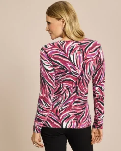 Flauschgarnpullover im Zebradesign
