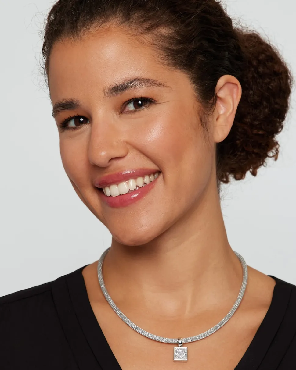 Flechtcollier mit Zirkonia