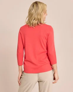 Glow Pullover Blumenstickerei Ausschnitt
