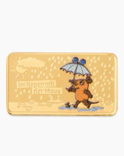 Goldmünzbarren 50 Jahre Die Maus: Im Regen