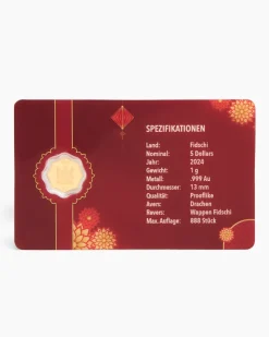 Goldmünze Blossom Shape Drache 2024