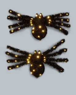 2 Halloween LED-Deko-Spinnen