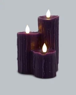 Halloween LED-Kaminkerze mit 3 Flammen