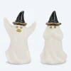 Halloween LED-Keramikgeister, 2tlg.