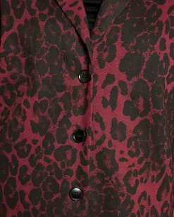 Hemdjacke aus Denim mit Leo Print