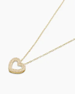 Herzanhänger mit Zirkonia und Kette