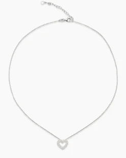 Herzanhänger mit Zirkonia und Kette
