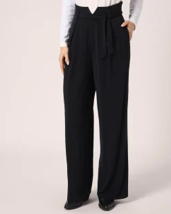 High-Waist Hose mit Gürtel