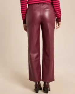 Hose aus Lederimitat mit weitem Bein