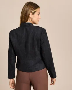 Jacke aus Veloursimitat