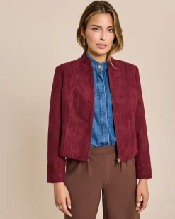 Jacke aus Veloursimitat