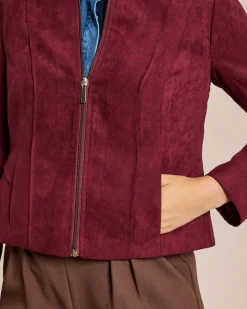 Jacke aus Veloursimitat