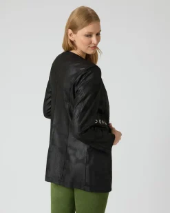 Jacke aus Velourslederimitat
