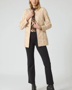 Jacke aus Velourslederimitat
