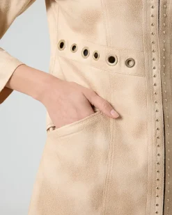 Jacke aus Velourslederimitat