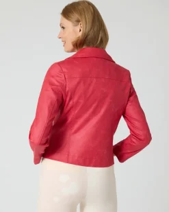 Jacke aus Velourslederimitat