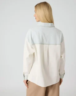 Jacke im Strick-Denim-Mix