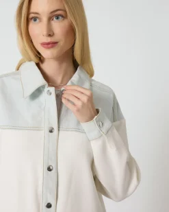 Jacke im Strick-Denim-Mix