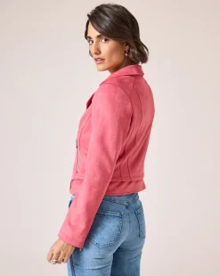 Jacke im Velours-Look