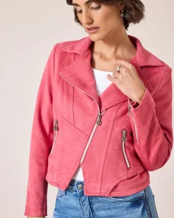 Jacke im Velours-Look