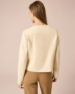 Jacke im Velours-Look