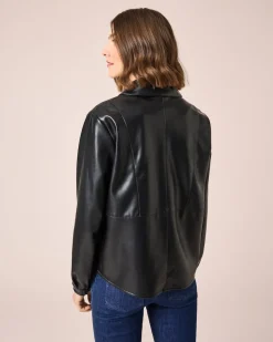 Jacke in Leder-Optik