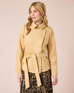 Jacke in Veloursleder-Optik