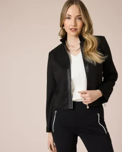 Jacke in Veloursleder-Optik