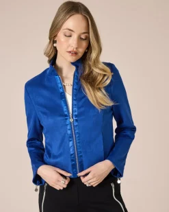 Jacke in Veloursleder-Optik