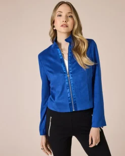 Jacke in Veloursleder-Optik