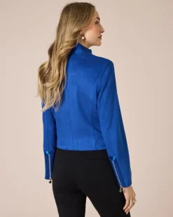 Jacke in Veloursleder-Optik