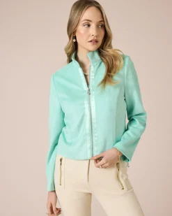 Jacke in Veloursleder-Optik