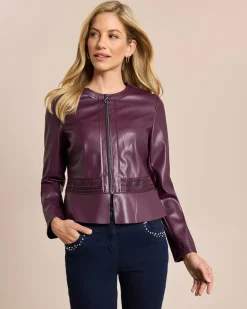 Jacke Lederimitat mit Schößchen