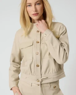 Jacke mit Lederdetails