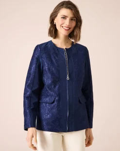 Jacke mit Spitzenbesatz