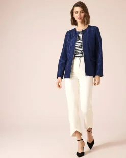 Jacke mit Spitzenbesatz