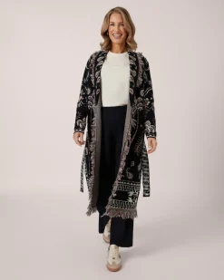 Jacquard-Mantel Kaschmirblend