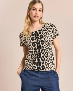 Jacquard Pullover kurzarm