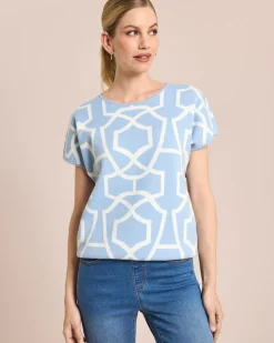 Jacquard Pullover kurzarm