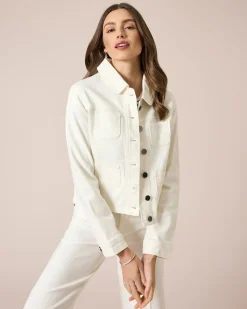 Jeansjacke mit aufgesetzten Taschen